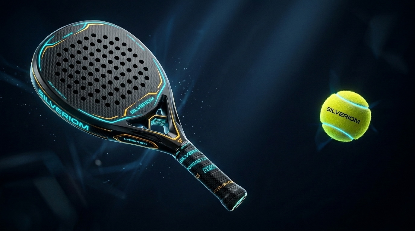 Ultra-Futuristic Luxury Padel Racket and Ball